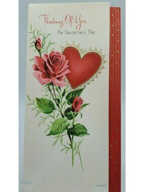 Vintage Stationary Greeting Card Gibson Valentines Day Roses & Heart Design